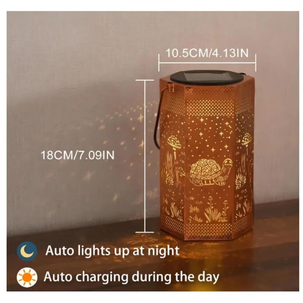 Turtle design Solar Lanterns Outdoor Waterproof Hanging Solar Lights Metal